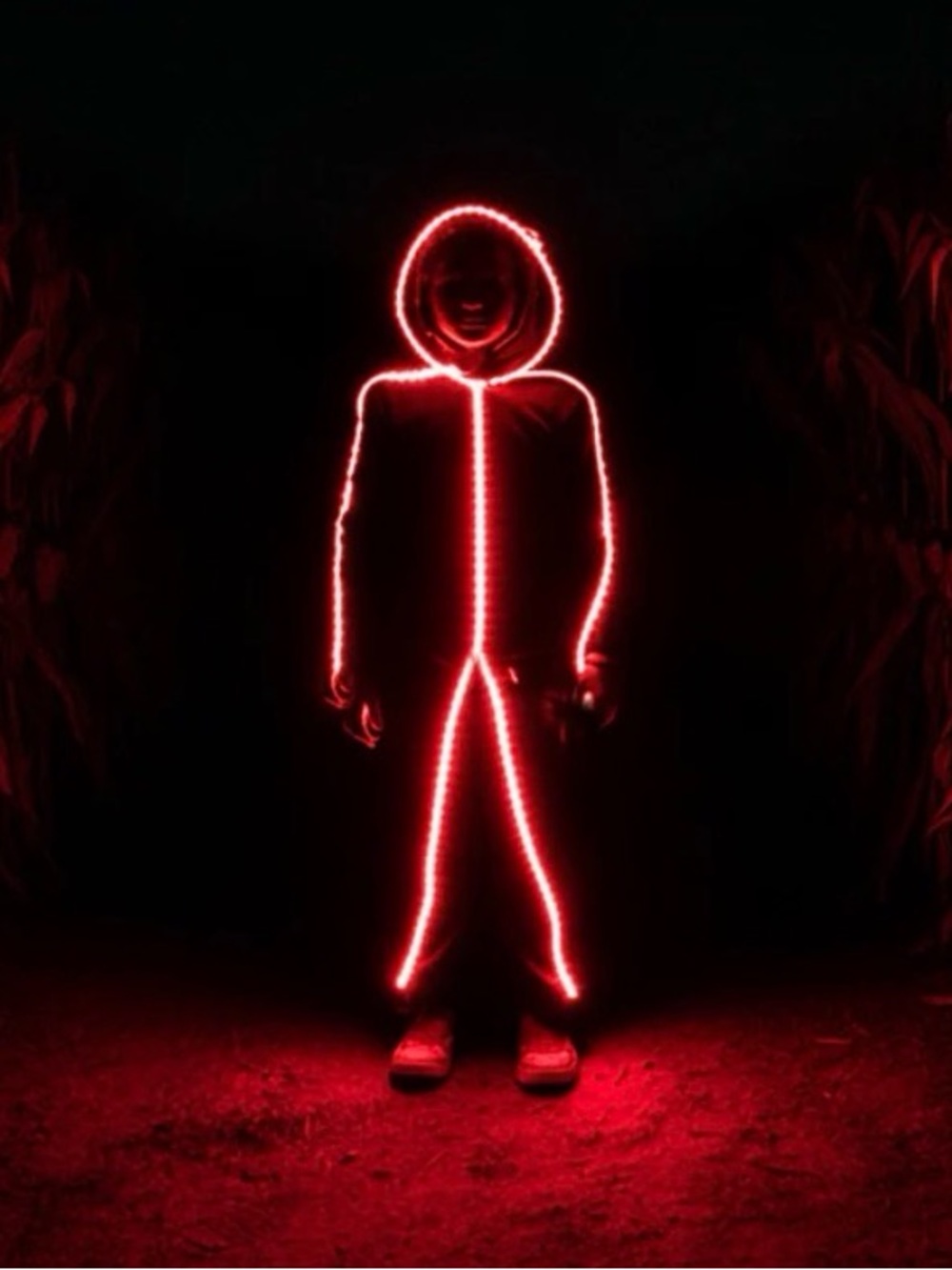 Glowy Zoey Light Up Stick Man Halloween Costume Youth Medium